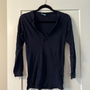 C&C California 3/4 sleeve v neck tee